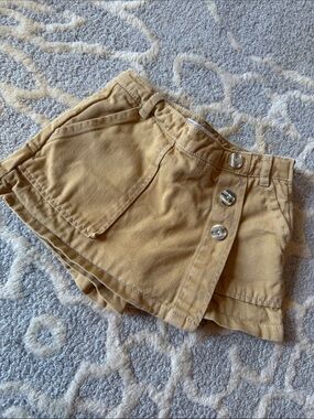 Zara Girls' Tan Button-Front Skort